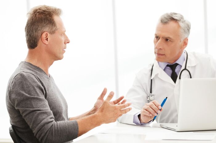 A man with chronic prostatitis in the doctor's office